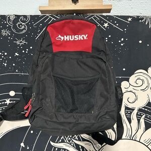 Husky Tool Backpack Men's Black Canvas Adjustable Shoulder Strap Water Resistant